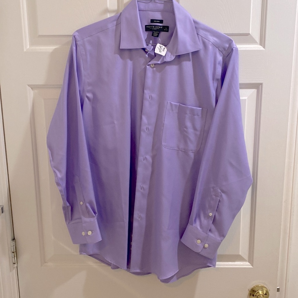 NWT 16 Pronto Uomo Men’s wearhouse purple shirt 32/33